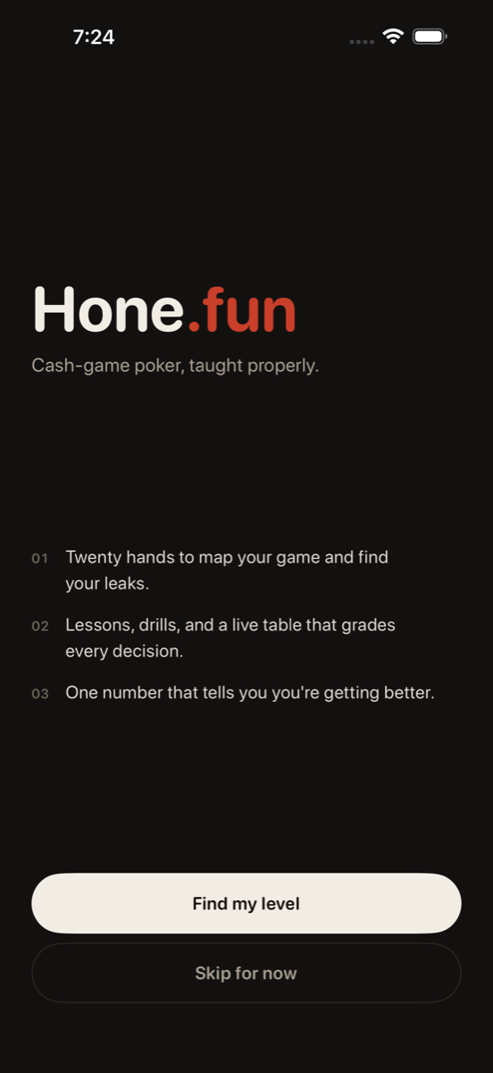 Hone on iPhone: twenty hands to map your game